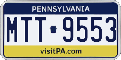 PA license plate MTT9553