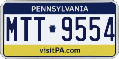 PA license plate MTT9554