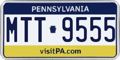 PA license plate MTT9555