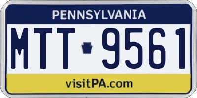 PA license plate MTT9561