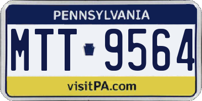 PA license plate MTT9564
