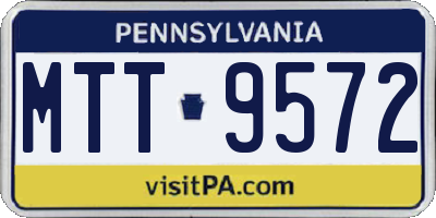 PA license plate MTT9572