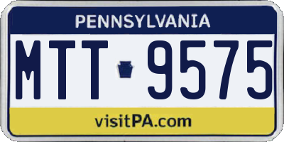 PA license plate MTT9575