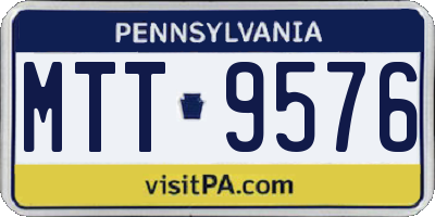 PA license plate MTT9576