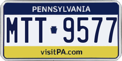 PA license plate MTT9577