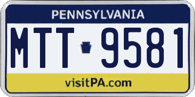PA license plate MTT9581