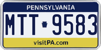 PA license plate MTT9583