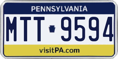 PA license plate MTT9594