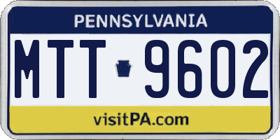 PA license plate MTT9602