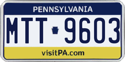 PA license plate MTT9603