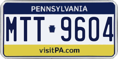 PA license plate MTT9604