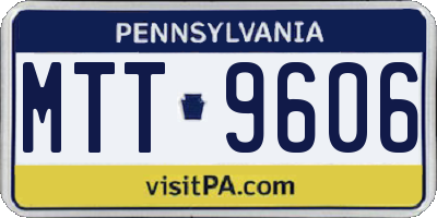 PA license plate MTT9606