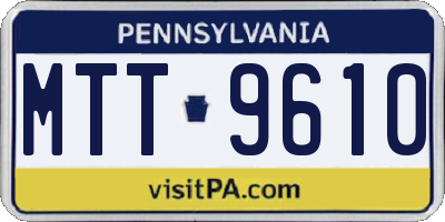 PA license plate MTT9610