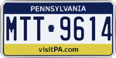 PA license plate MTT9614