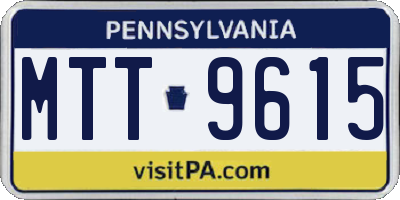 PA license plate MTT9615