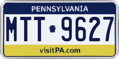 PA license plate MTT9627