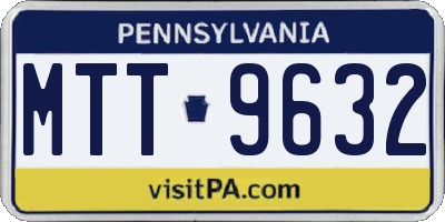 PA license plate MTT9632