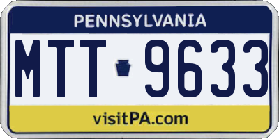 PA license plate MTT9633
