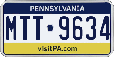 PA license plate MTT9634