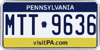 PA license plate MTT9636