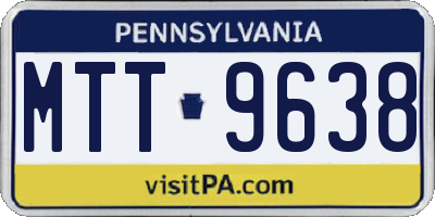 PA license plate MTT9638
