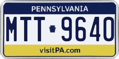 PA license plate MTT9640