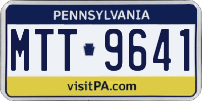 PA license plate MTT9641