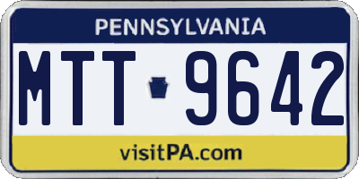 PA license plate MTT9642