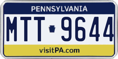 PA license plate MTT9644