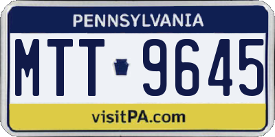 PA license plate MTT9645