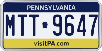PA license plate MTT9647