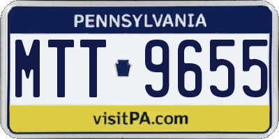 PA license plate MTT9655