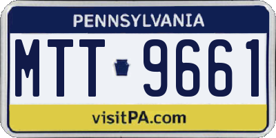 PA license plate MTT9661