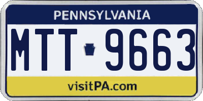 PA license plate MTT9663