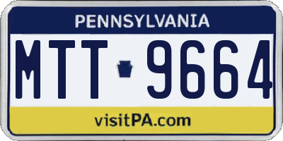 PA license plate MTT9664