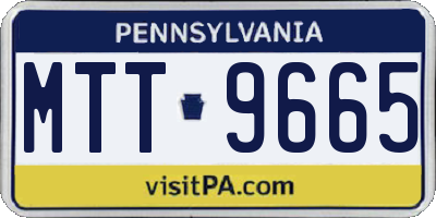PA license plate MTT9665