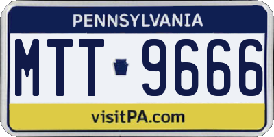 PA license plate MTT9666