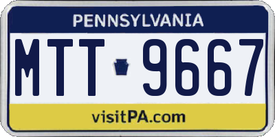 PA license plate MTT9667