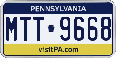 PA license plate MTT9668