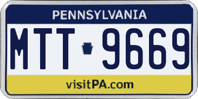 PA license plate MTT9669