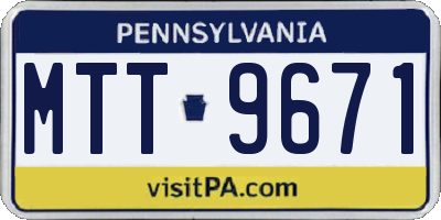 PA license plate MTT9671
