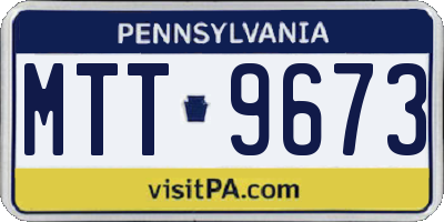 PA license plate MTT9673