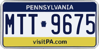 PA license plate MTT9675
