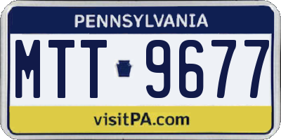 PA license plate MTT9677