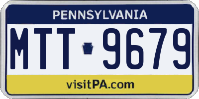 PA license plate MTT9679