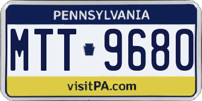 PA license plate MTT9680