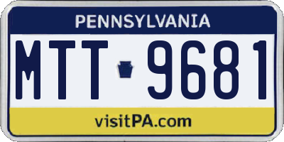 PA license plate MTT9681