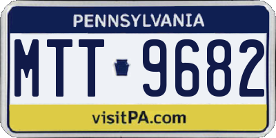 PA license plate MTT9682