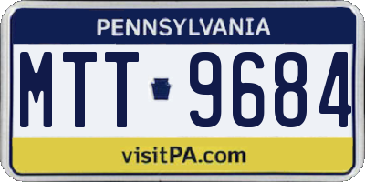 PA license plate MTT9684
