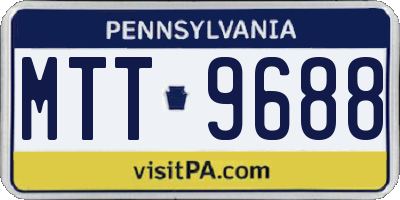 PA license plate MTT9688
